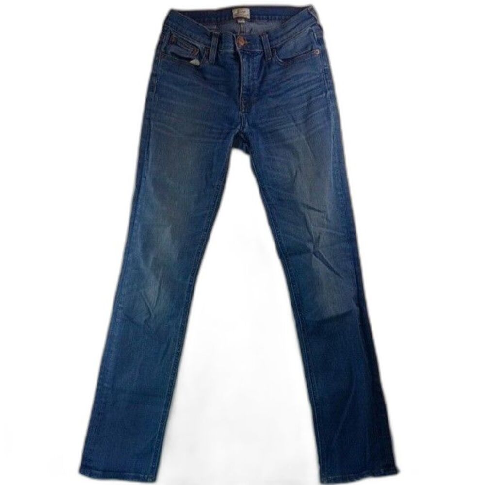 J. Crew Jeans Womens sz 25 Blue Matchstick Slim Straight Stretch Denim Low Rise